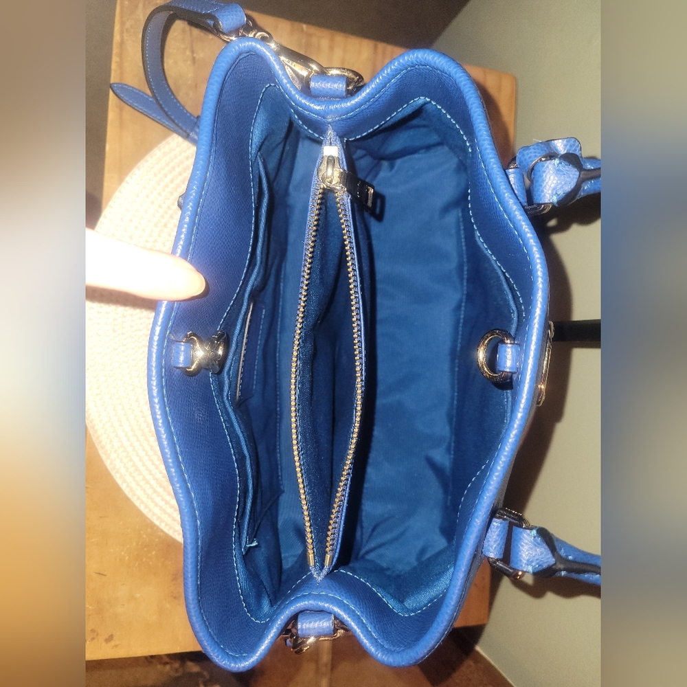 Coach Margot Carryall Royal Blue Pebbled Leather Satchel 2015 EUC - Picture 3 of 13